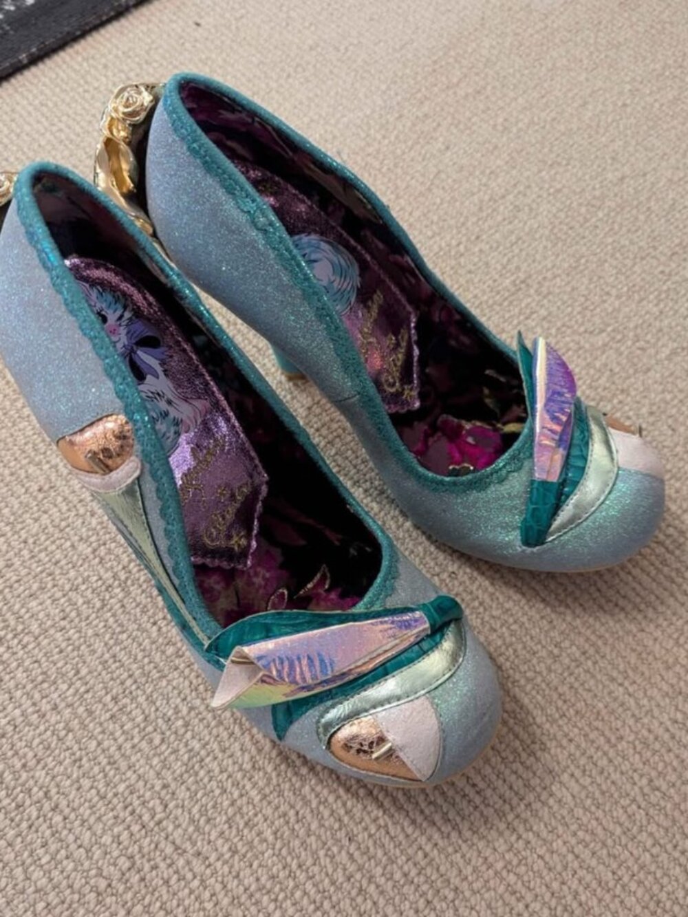 Irregular Choice Evening Stroll shoes - glitter green